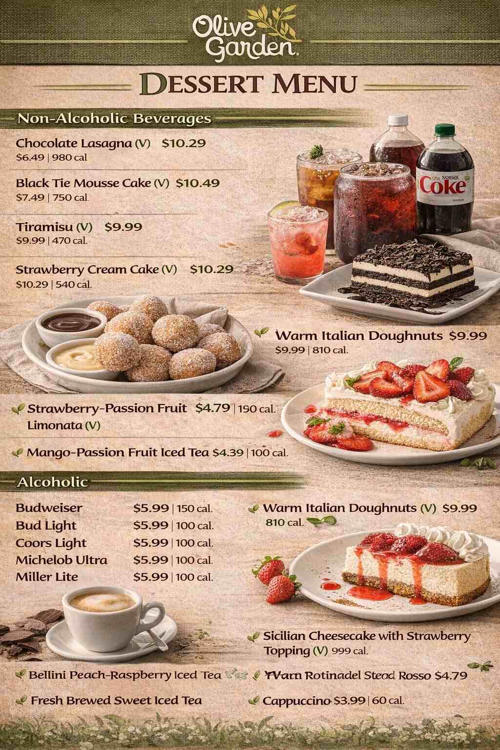 Olive Garden Dessert Menu